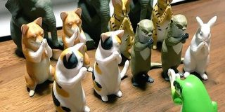 カプセルトイの合掌してるカエルが欲しくて回し続けたらこうなった「待って何これ」「ちょっとした宗教団体」 - Togetter