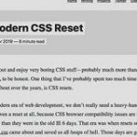 モダンブラウザに適した新しいCSSリセット -A Modern CSS Reset | コリス