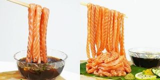 シンガポールの寿司屋が発表した、サーモンの刺身をつけ麺風にいただく『刺身ヌードル』の見た目が強すぎて反響続々「人類の罪って感じ」 - Togetter
