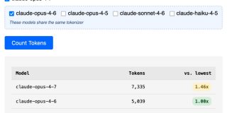 Claude Opus 4.7とClaude Opus 4.6でトークン消費量がどれくらい変わったのか比較できるツール「Token Counter」 - GIGAZINE